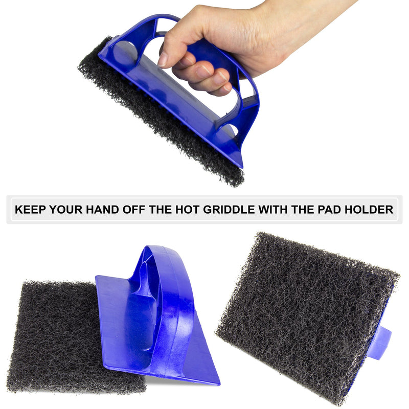 Grill Cleaner Pads and Holder (10 pads + 1 holder) - Inbulks