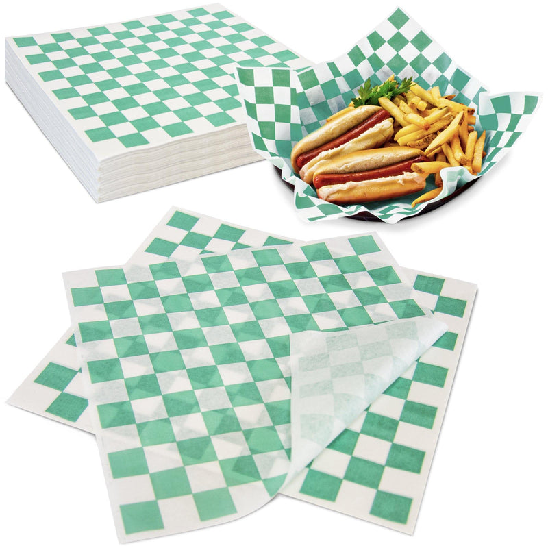Checkered Dry Waxed Deli Paper Sheets, Paper Liners For Plastic Food  Basket, Special For Wrapping Bread