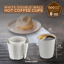 Disposable Coffee Cups - White Double Wall Insulated To Go Coffee Cups - Inbulks