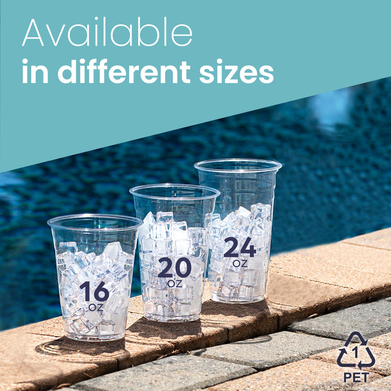 Clear Plastic Cups with Dome Lids, PET BPA Free - Inbulks