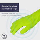 Fluorescent yellow polyester string knitted gloves, with PVC dots on one side 240pairs - Inbulks