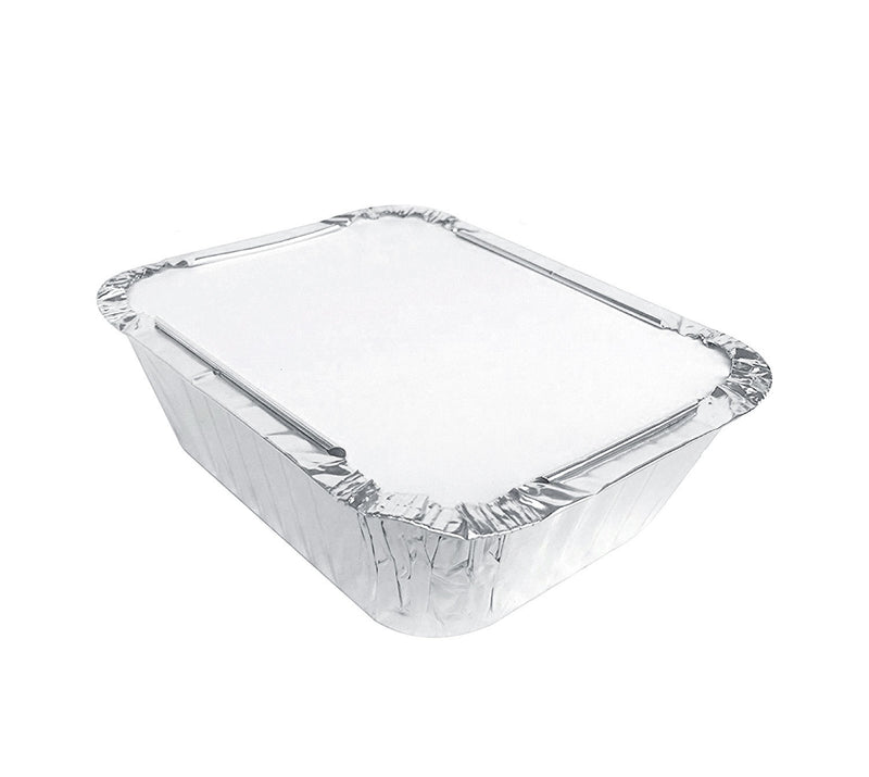Rectangular Disposable Aluminum Foil Pan with flat board lid - Inbulks