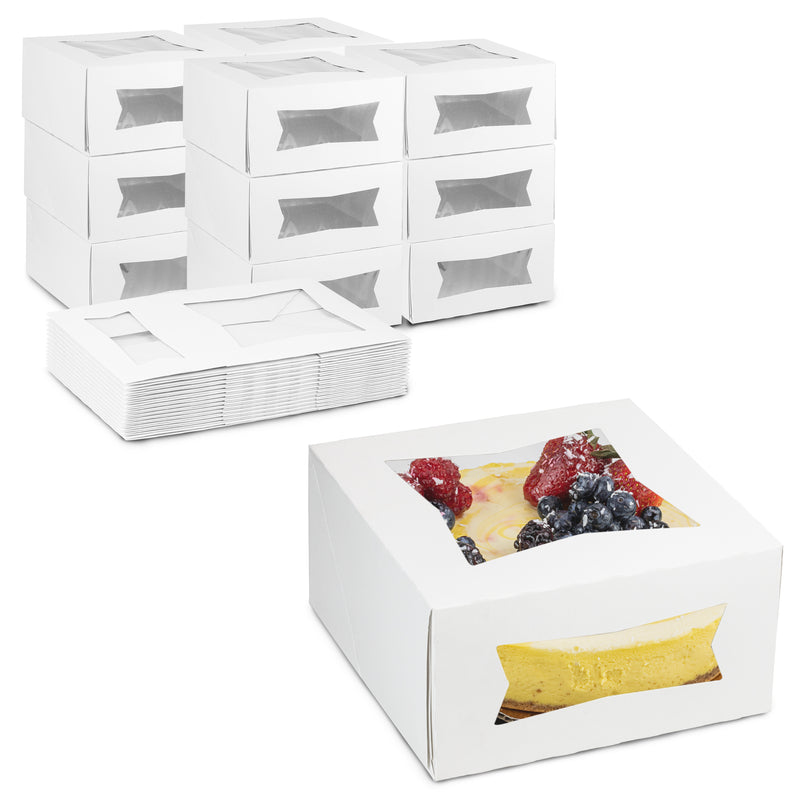 Pie / Cake Box with Window 8x8x4", Auto-Popup - Inbulks