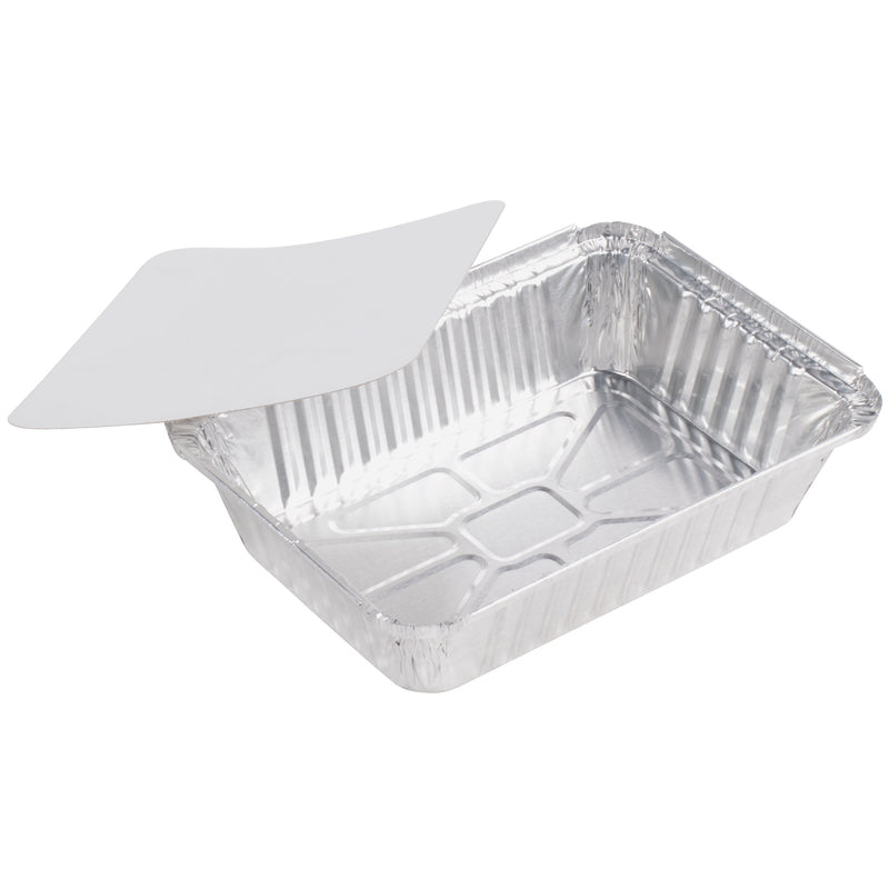 Rectangular Disposable Aluminum Foil Pan with flat board lid - Inbulks