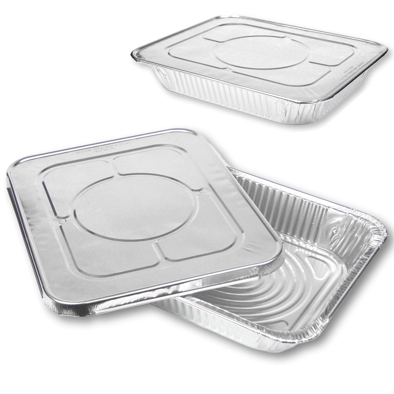 Rectangular Disposable Aluminum Foil Pan with Flat Aluminum Lids - Inbulks